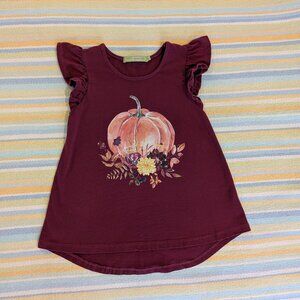 ⭐ Millie Loves Lily Pumpkin ruffle sleeve top size 6